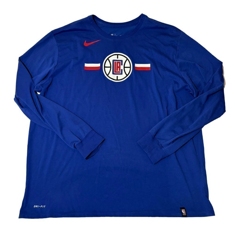 Men’s Nike Dri fit NBA clippers athletic long sleeve tee shirt size 2XL